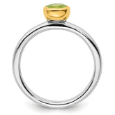 Sterling Silver Stackable Expressions w/Gold-plate Peridot Ring